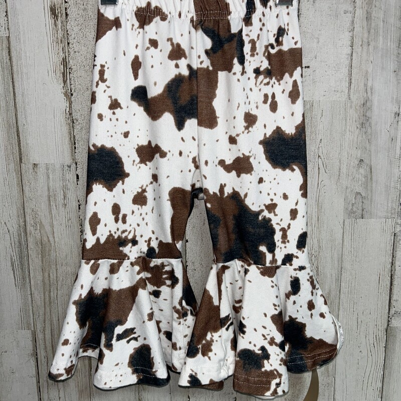 6/9M Cow Hide Print Flare, White, Size: Girl 6-12m