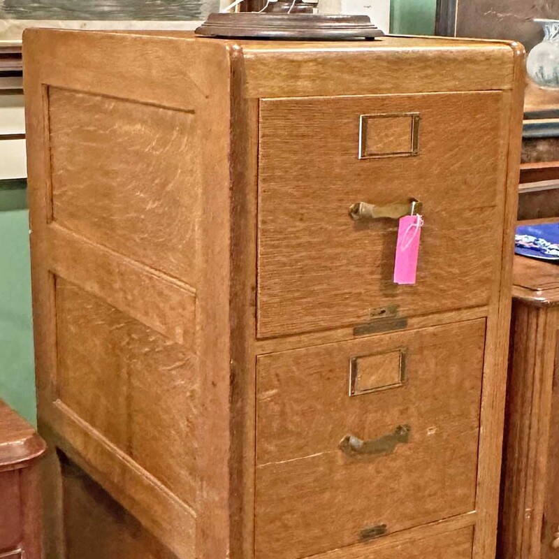 Oak Standing File Cabinet