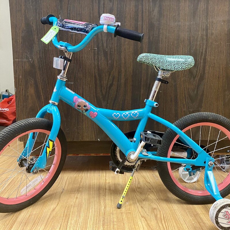 LOL Surprise Bicycle With, Wheels, Size: None, comes with training wheels.