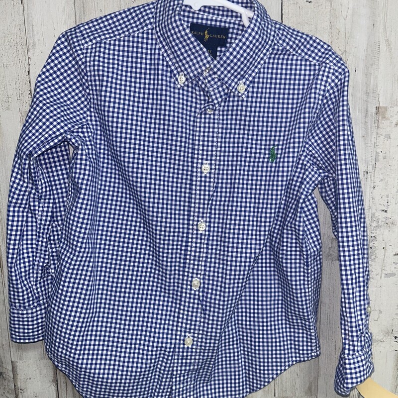 4T Navy Plaid Button Up