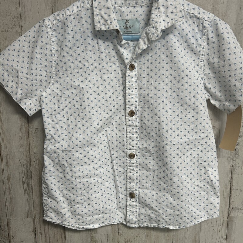 4/5 White Palm Button Up
