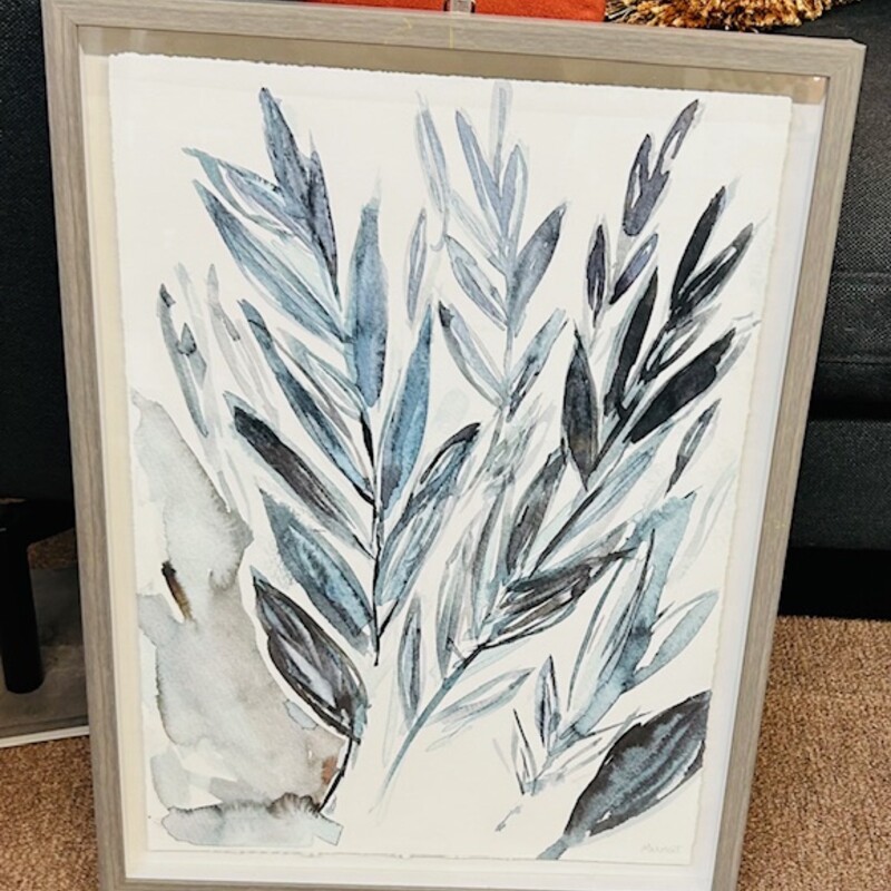 Mamont Winter Sprigs Leaves Print
White Blue Gray
Size: 19 x 20H