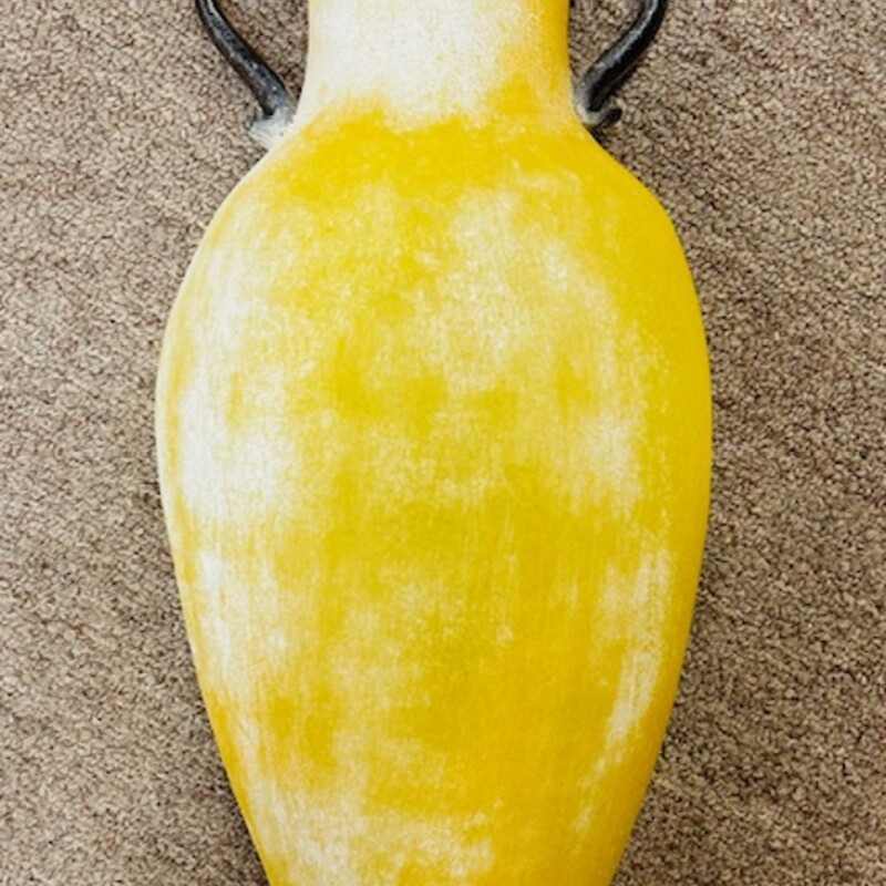 Frosted Glass Vase Wall Pocket
Yellow Black
Size: 6.5x13H