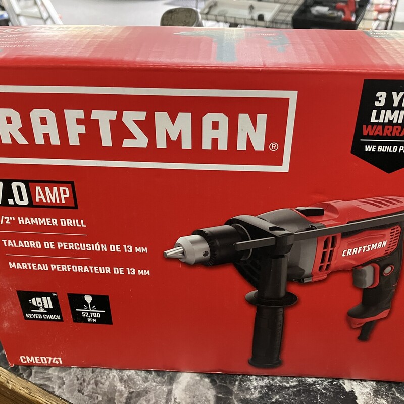 Hammer Drill, Craftsman 1/2\"
7amp

New