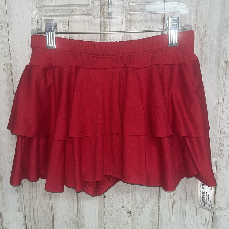 10 Red Ruffle Skirt