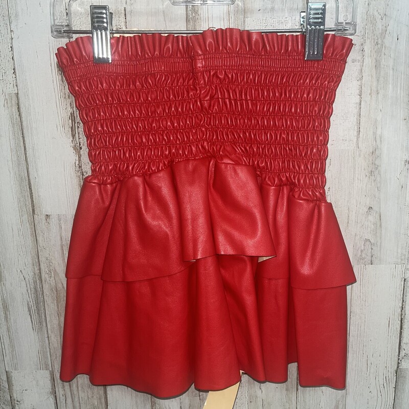7/8 Red Leather Skirt, Red, Size: Girl 7/8
