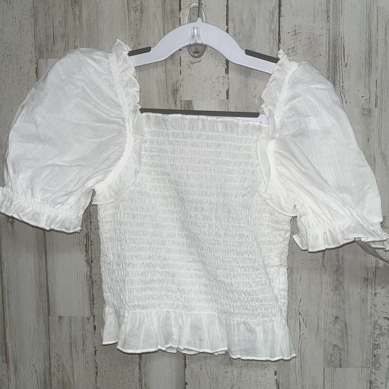 6/6X White Smocked Top