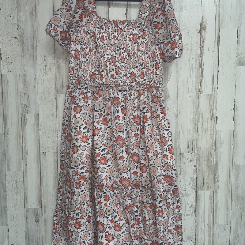 10/12 White Floral Smock