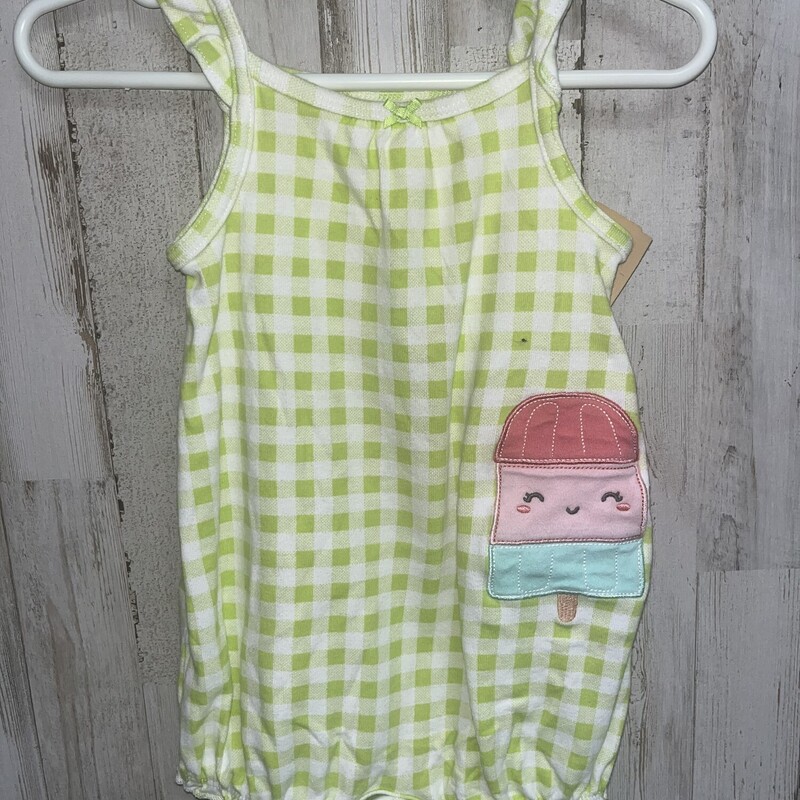 9M Green Popsicle Romper, Green, Size: Girl 6-12m