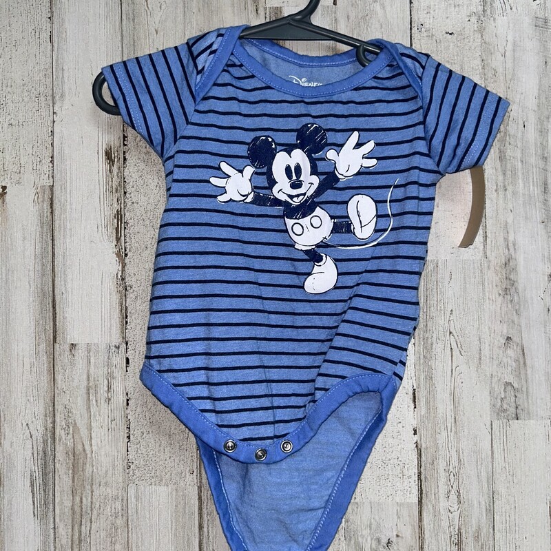 3/6M Blue Stripe Mickey O, Blue, Size: Boy 0-9m