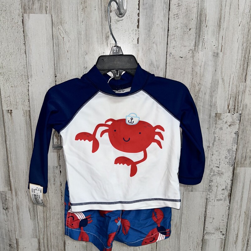9M 2pc Crab Swim Set, Blue, Size: Boy 0-9m