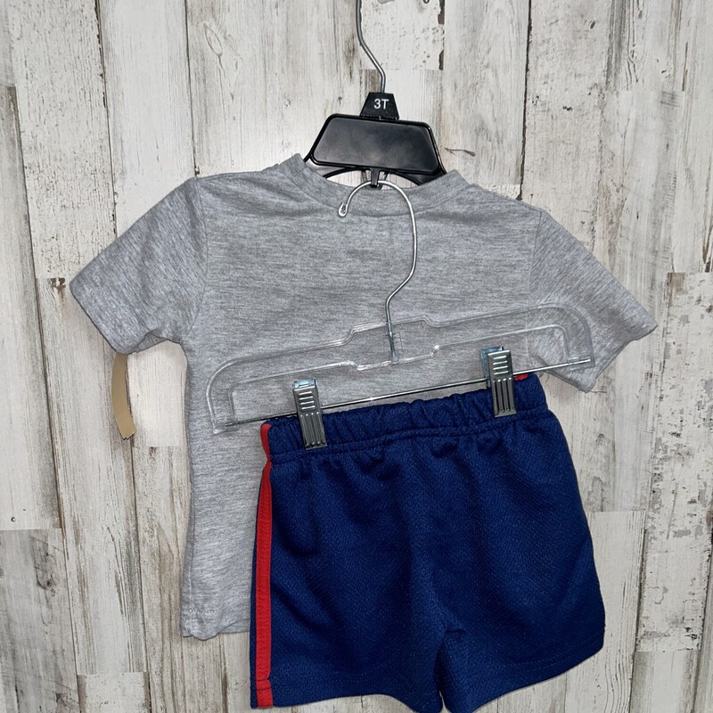 18M Grey Mickey 2pc Set, Grey, Size: Boy 12-24m