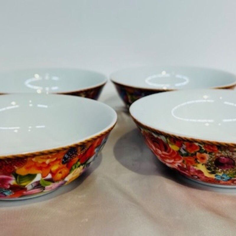 Set of 4 Lenox Eliza Stripe Bowls
Orange, Pink and White
Size: 5x1.5H