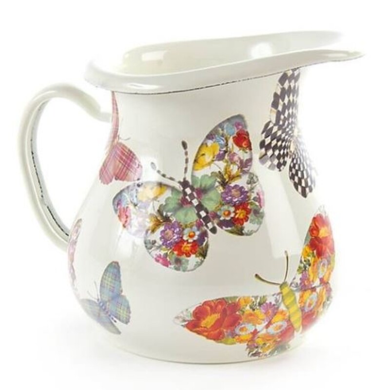 Mackenzie Childs Butterfly Creamer
White, Multicolor butterflies
Size: 5x4H