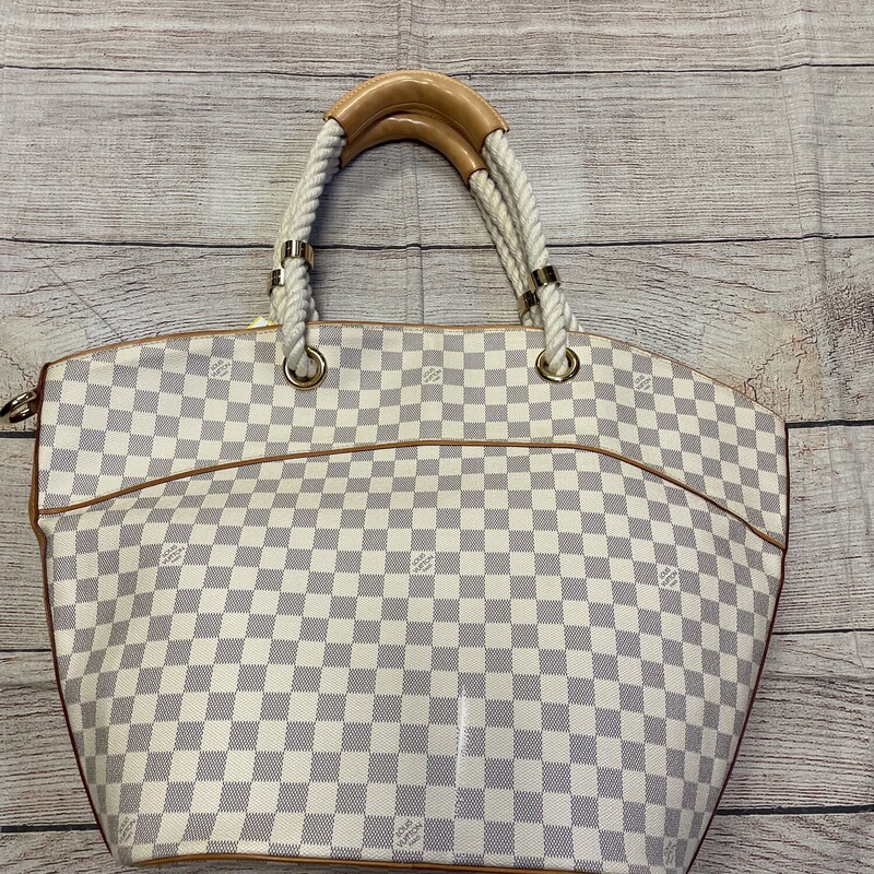 LV Damier Azur Pampelonne cream check pattern. Has small flaw on the back side. See pictures