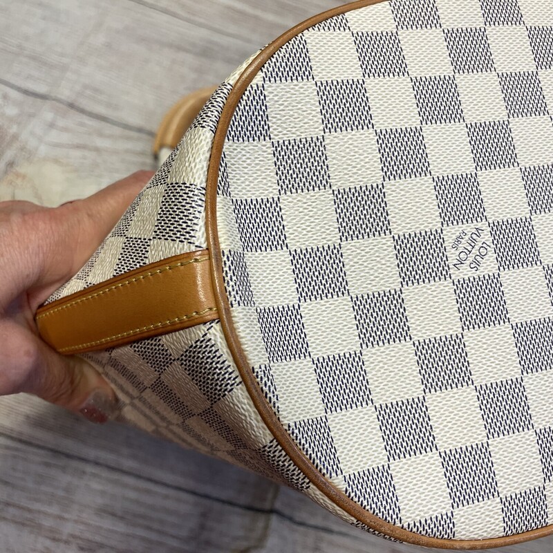 LV Damier Azur Pampelonne cream check pattern. Has small flaw on the back side. See pictures