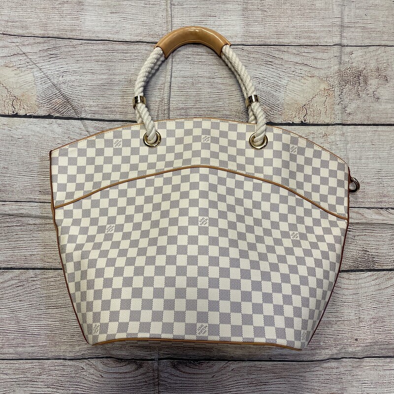 LV Damier Azur Pampelonne cream check pattern. Has small flaw on the back side. See pictures