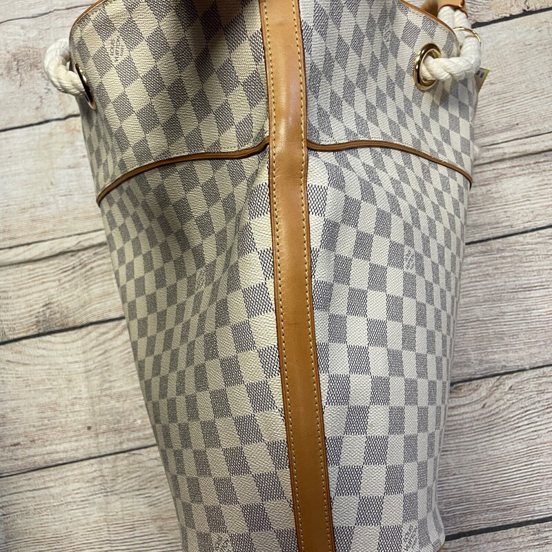 LV Damier Azur Pampelonne cream check pattern. Has small flaw on the back side. See pictures