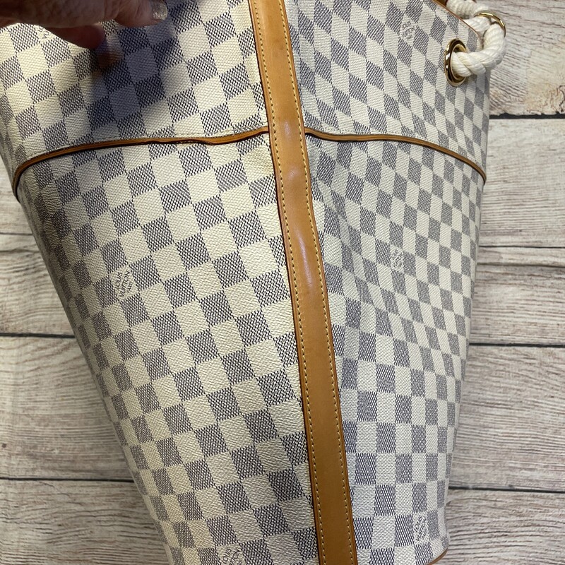 LV Damier Azur Pampelonne cream check pattern. Has small flaw on the back side. See pictures