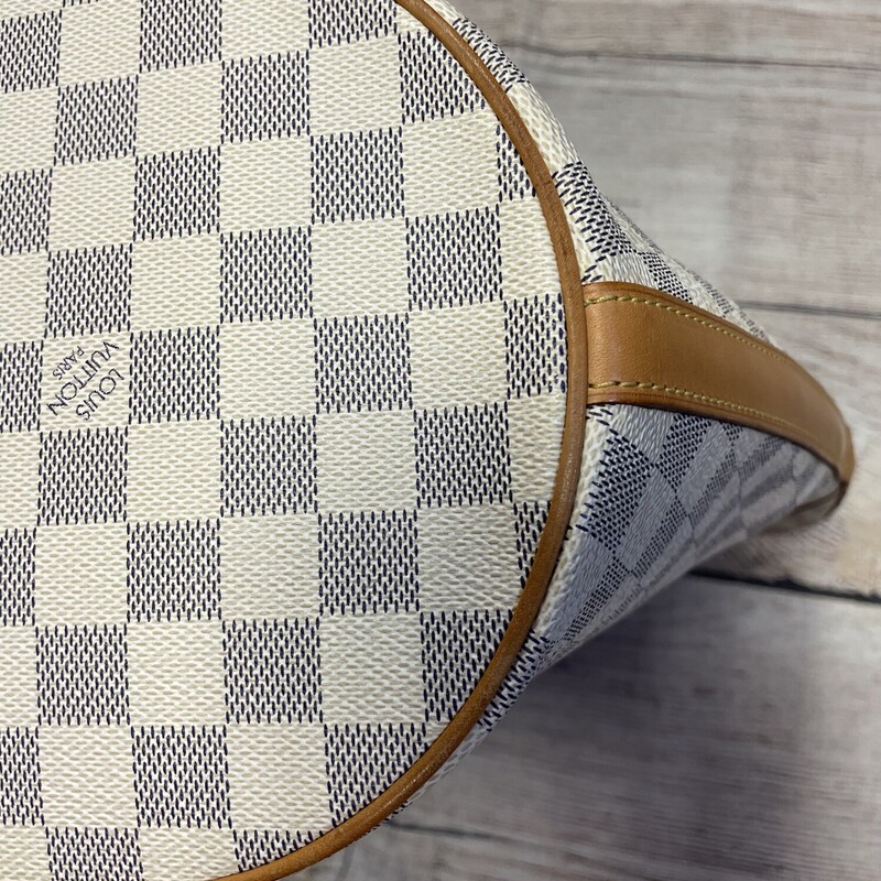 LV Damier Azur Pampelonne cream check pattern. Has small flaw on the back side. See pictures