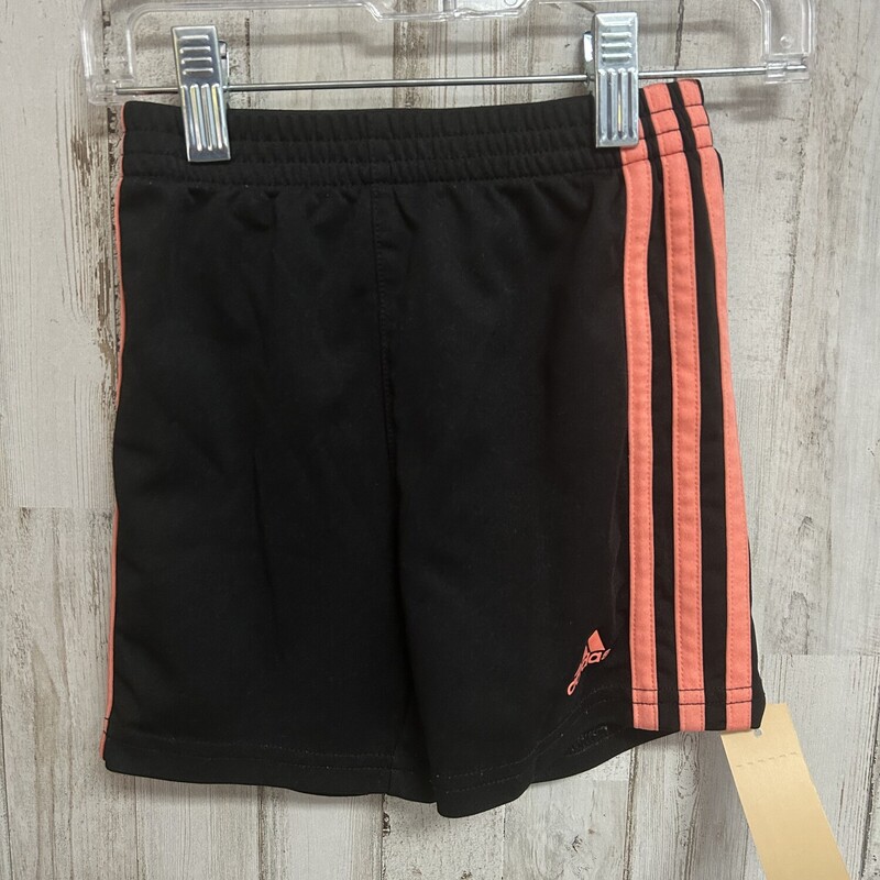 3T Black/Coral Logo Short, Black, Size: Boy 2T-4T