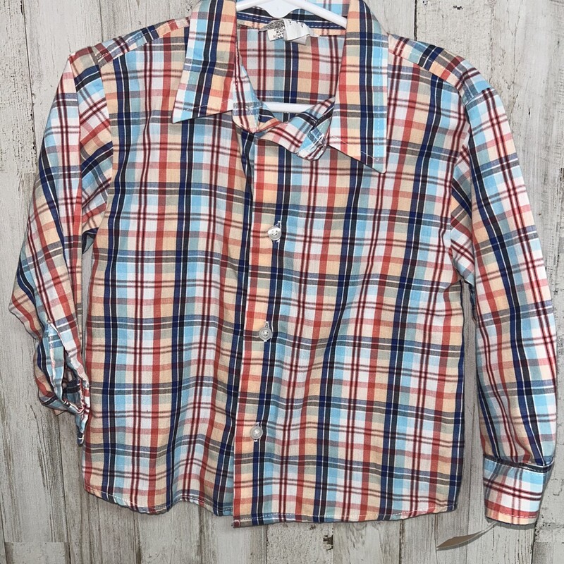 3T Orange/Blue Plaid Butt, Orange, Size: Boy 2T-4T