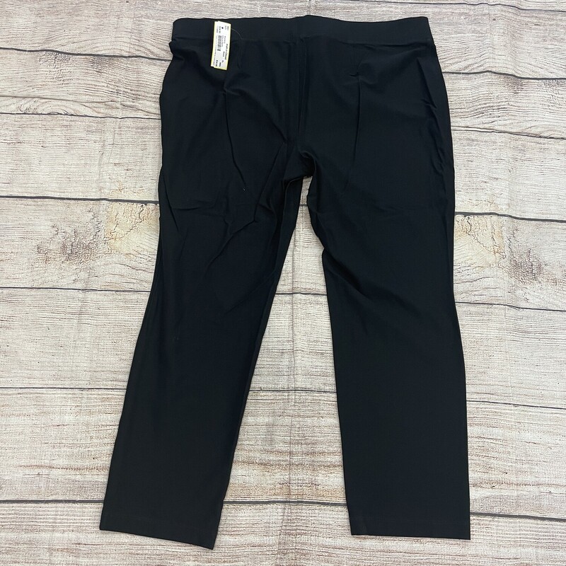 Chicos Pants black pull on elastic waist ankle length straight leg size XL