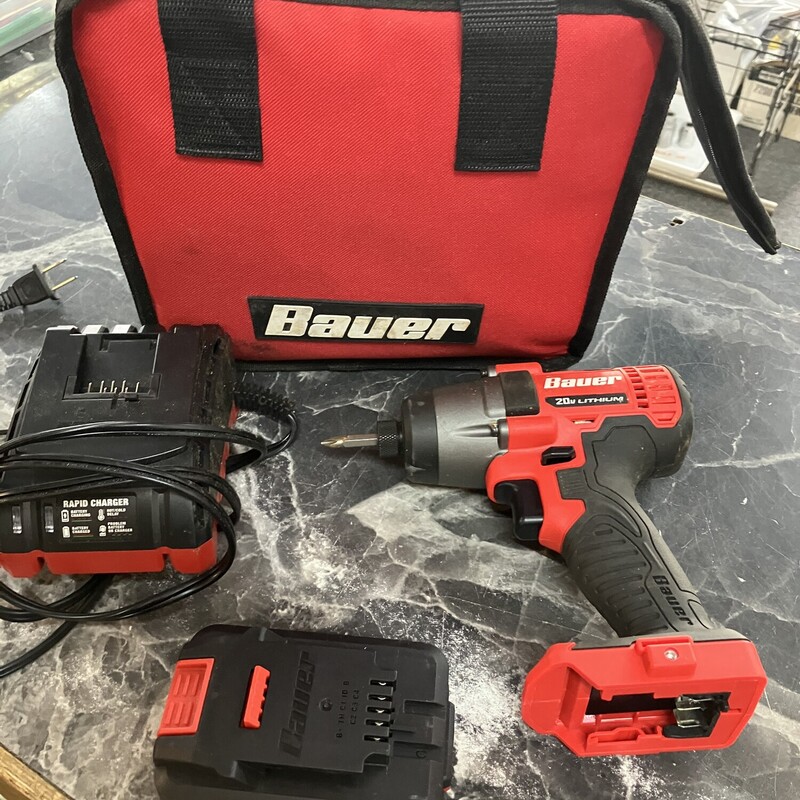 1/4 In Impact Driver, Bauer, Size: 20V
with battery, charger and case