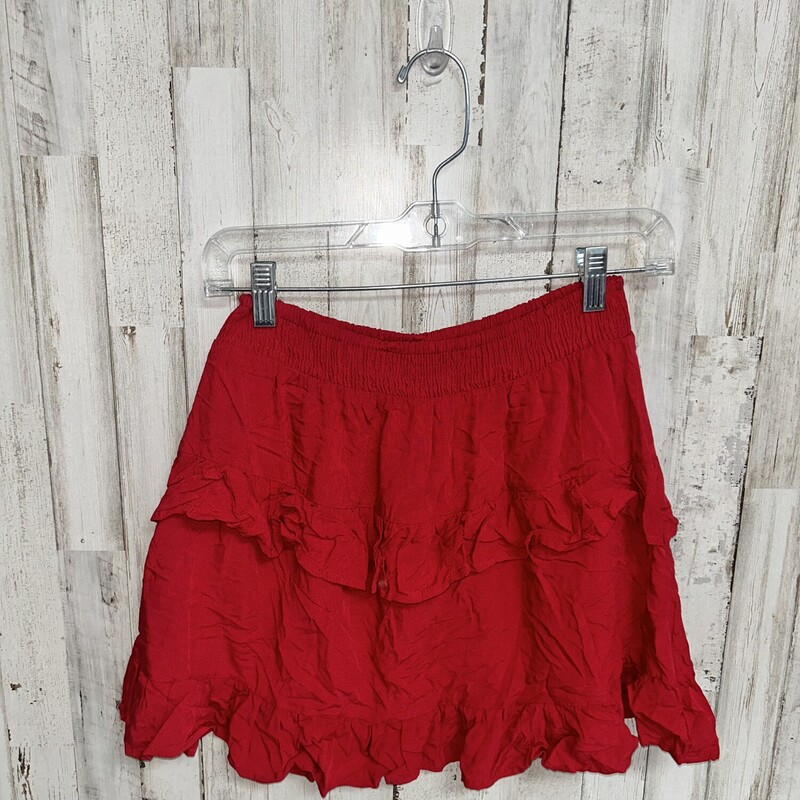 M Red Ruffled Skirt