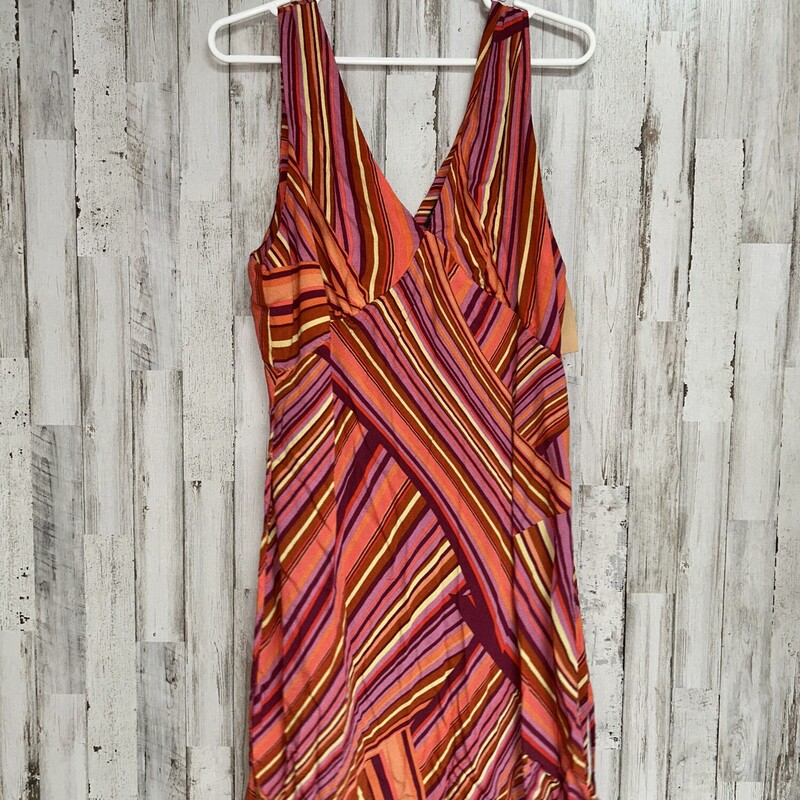 2X Orange Print Tank Dres