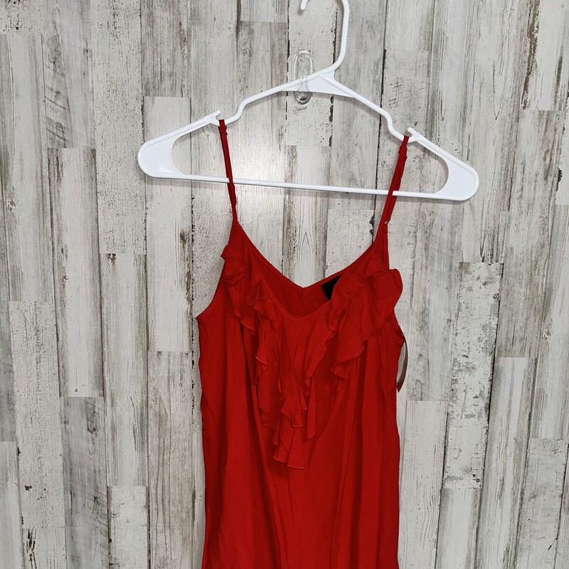 S Red Ruffled Tank, Red, Size: Ladies S