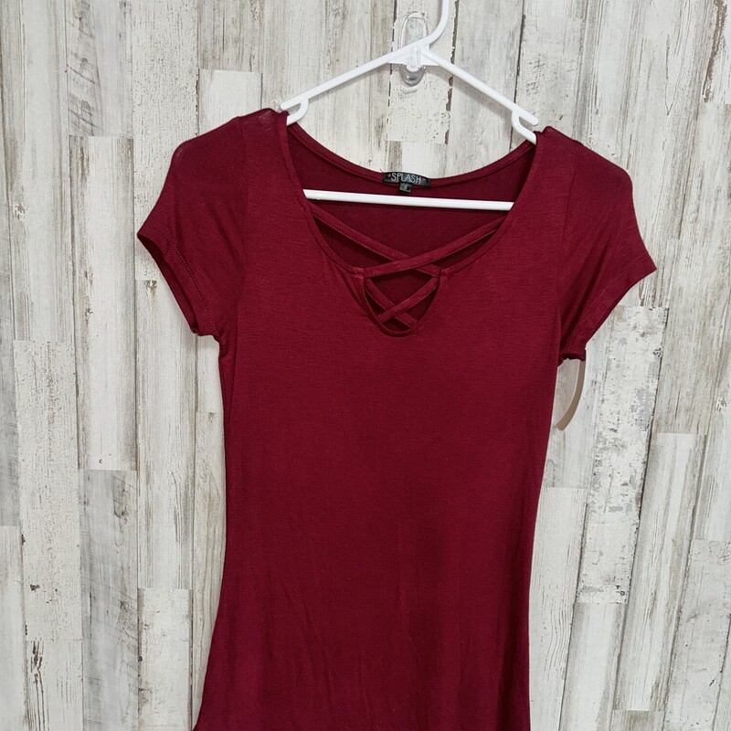 S Red Keyhole Top