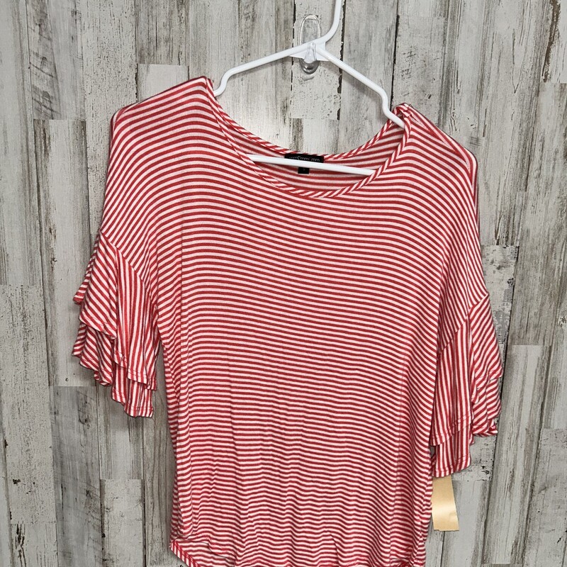 S Pink Stripe Ruffle Slee