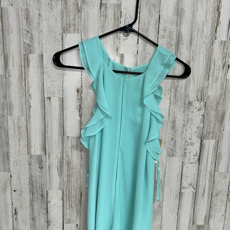NEW S Teal Sheer Ruffle T, Teal, Size: Ladies S