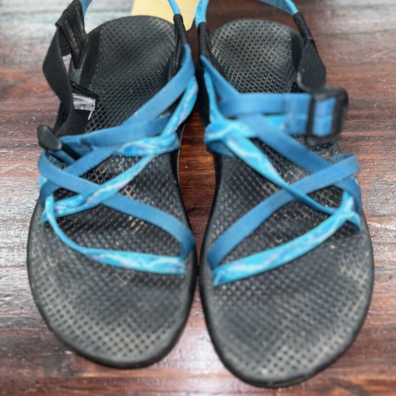 A7 Blue Print Strap Sanda, Blue, Size: Shoes A7