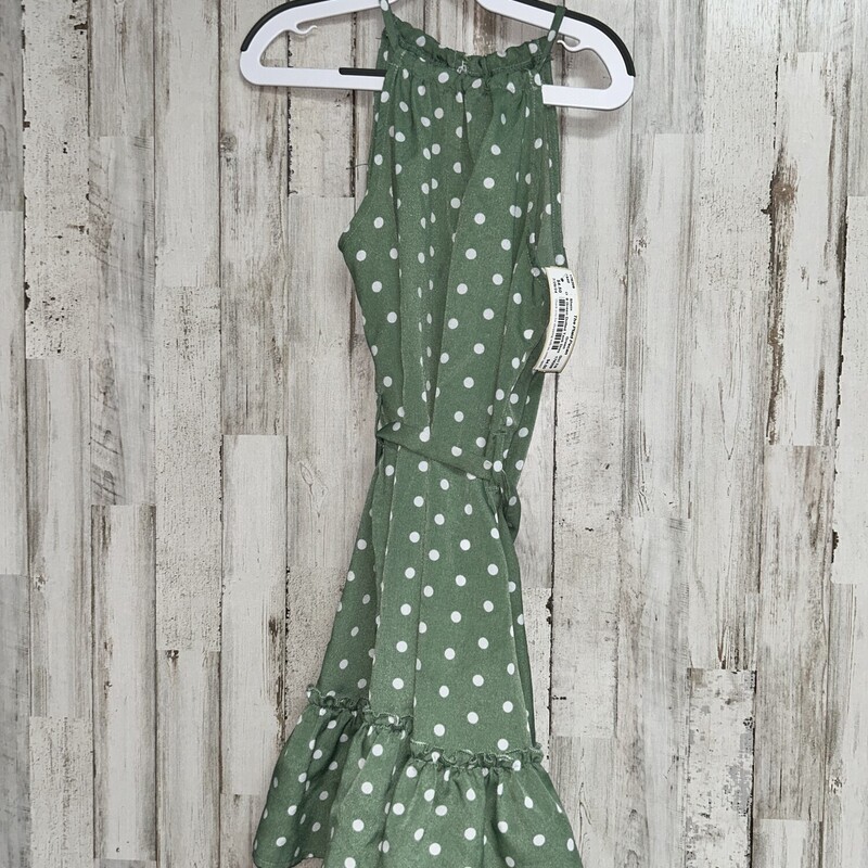 9 Green Dotted Tank Dress, Green, Size: Girl 7/8