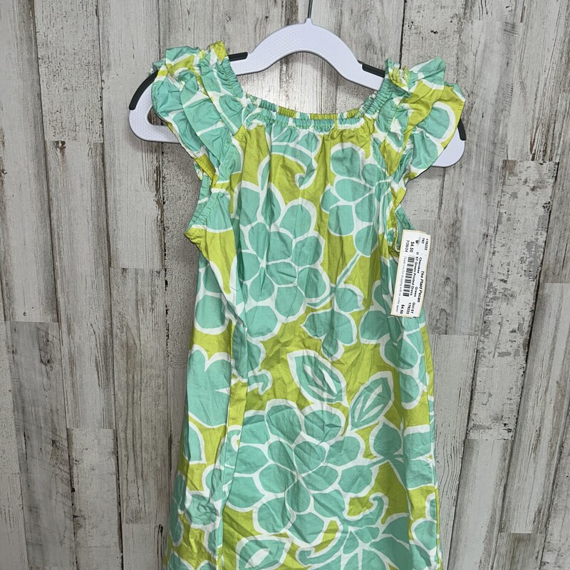 5T Green Printed Dress, Green, Size: Girl 5T