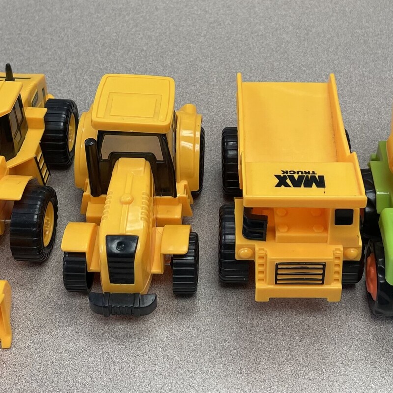 Construction Truck, Yellow, Size: 4pcs