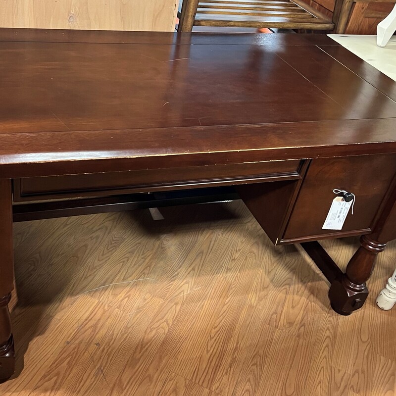 2 Drawer Desk, Dark Stain
54in wide x 30in deep x 30.5in tall