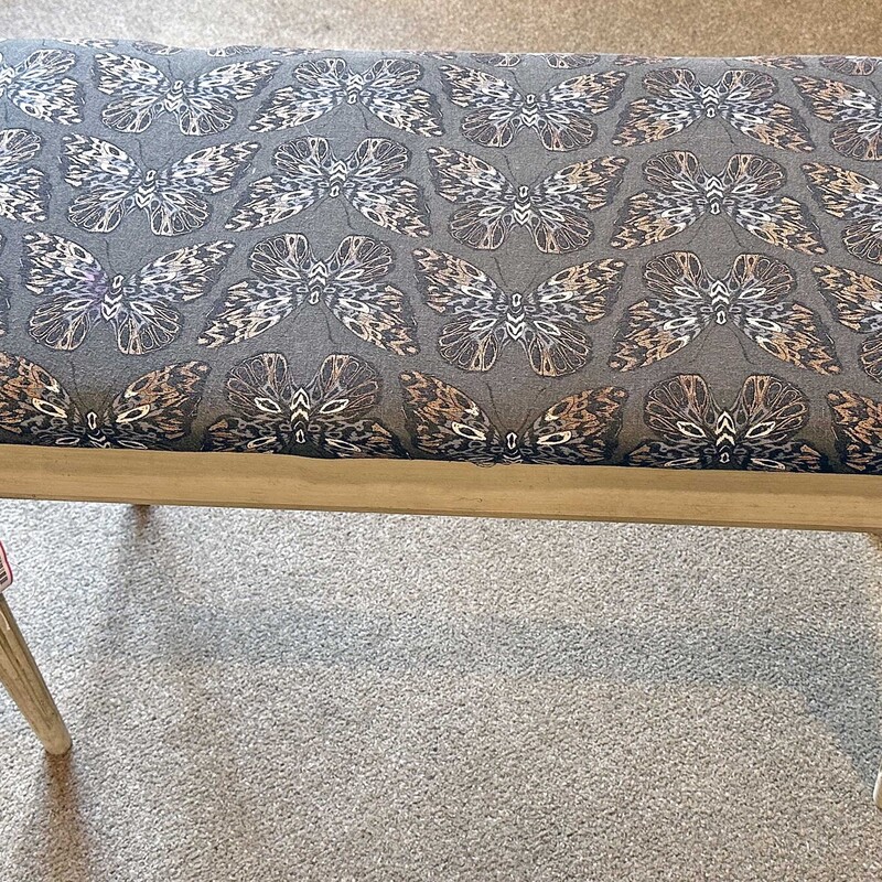 Butterfly Piano Bench
Original Wood, Has Been Reupholstered.
30 Inches Wide, 15 Inches Deep, 19 Inches High