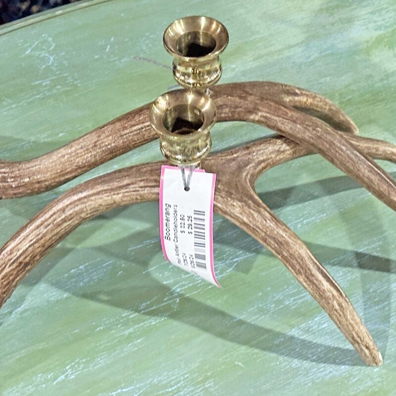 Pair Antler Candleholders
13 In Wide x 6 In Tall.