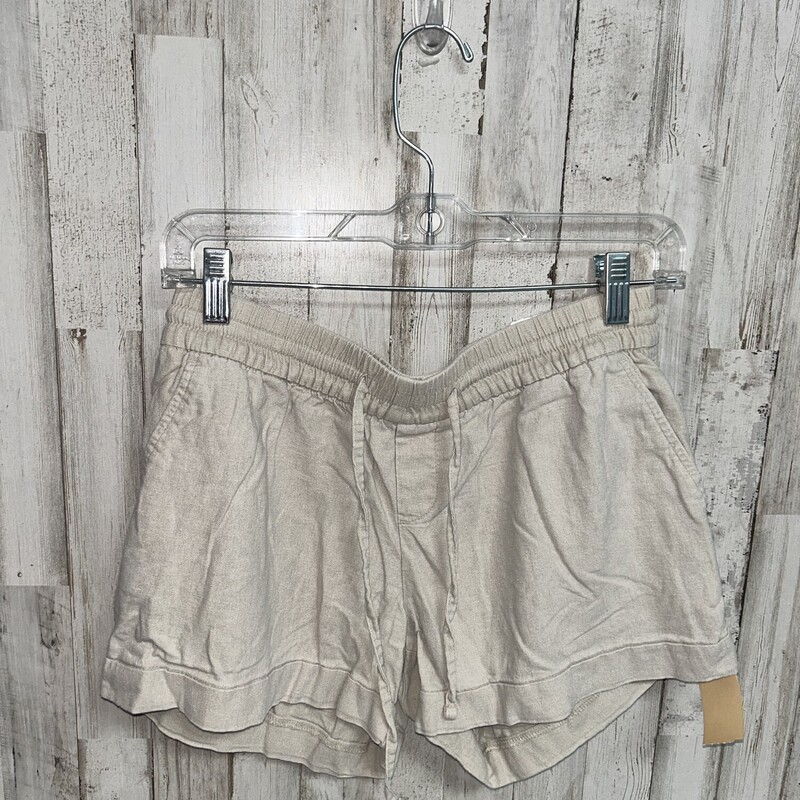 S Beige Linen Shorts, Beige, Size: Ladies S