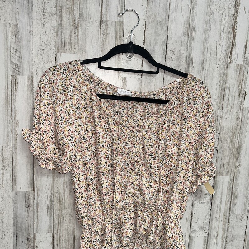 M Mauve Floral Button Top