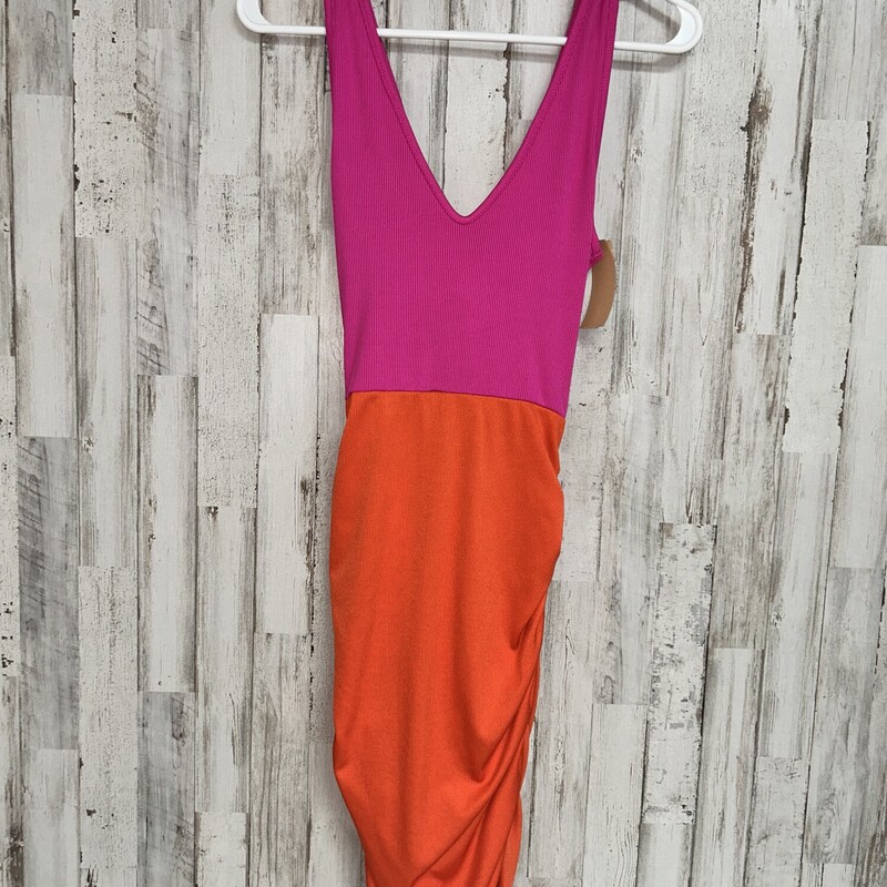 M Pink/Orange Ribbed Dres, Pink, Size: Ladies M