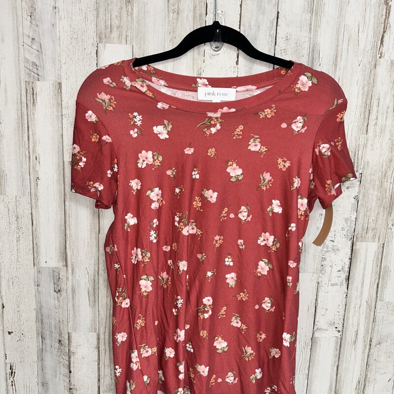 M Drk Pink Floral Tee