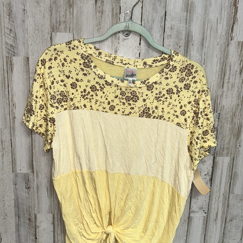 L Yellor Floral Colorbloc, Yellow, Size: Ladies L