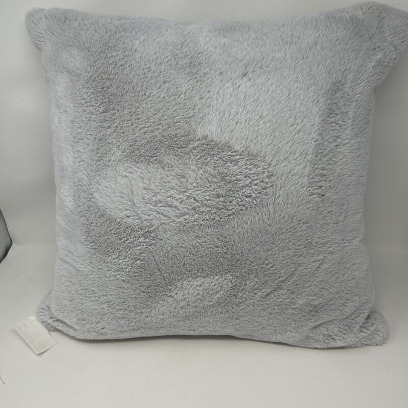 Faux Fur Toss Cushion, Grey, Size: 18X18