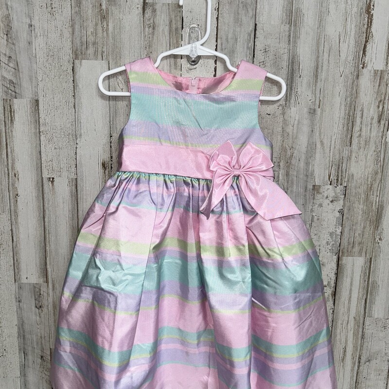 3T Purple Stripe Bow Dres