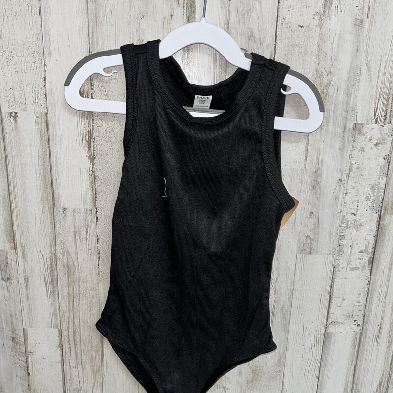 10 Black Ribbed Bodysuit