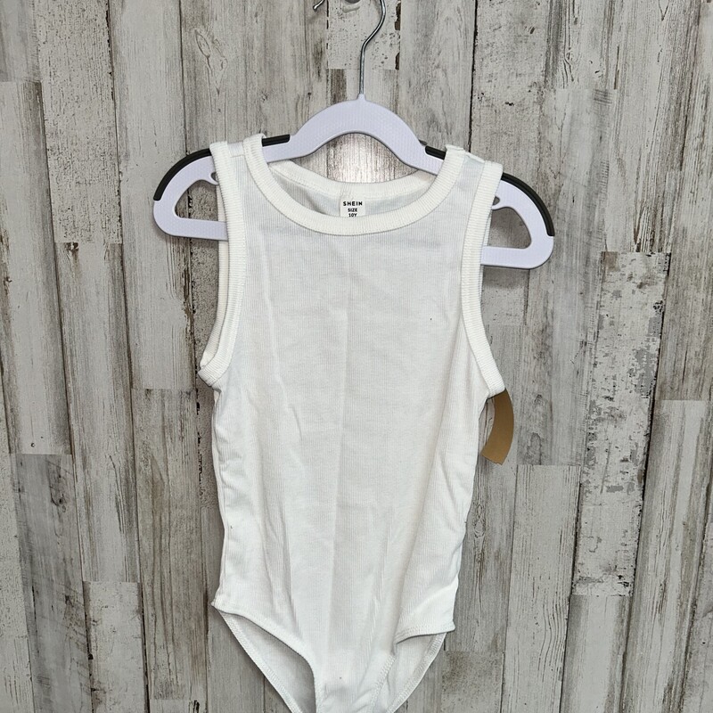 10 White Ribbed Bodysuit